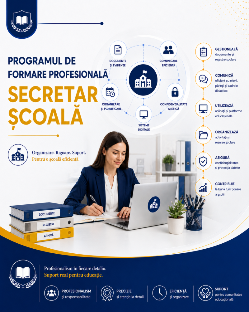 Program autorizat de formare profesionala SECRETAR ȘCOALĂ