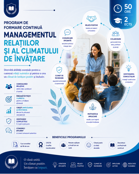 Managementul relatiilor si al climatului de invatare -  program acreditat MEC - 50 ore, 2 ECTS