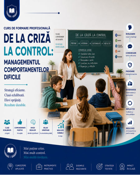 WORKSHOP DE LA CRIZA LA CONTROL: MANAGEMENTUL COMPORTAMENTELOR DIFICILE